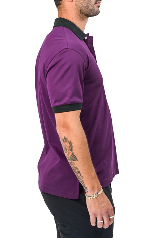 Maceoo Mozartspecktip Stretch Nylon Polo In Purple