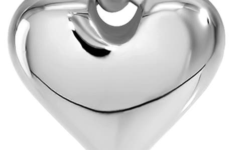 Devata Sweet Heart Hoop Earrings In Silver