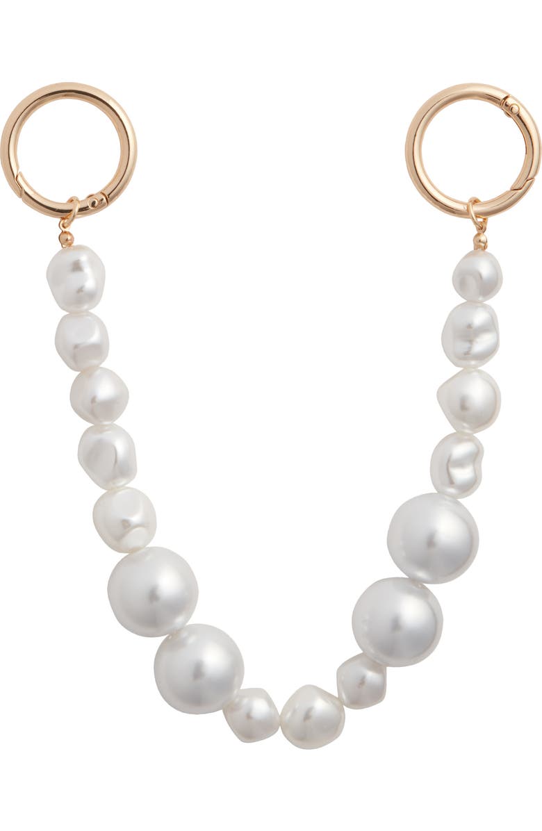 Chelsea28 Faux Pearl Bag Charm, Main, color, White- Gold