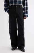 Acne Studios Patsono Heavyweight Organic Cotton Sateen Wide Leg Cargo Pants