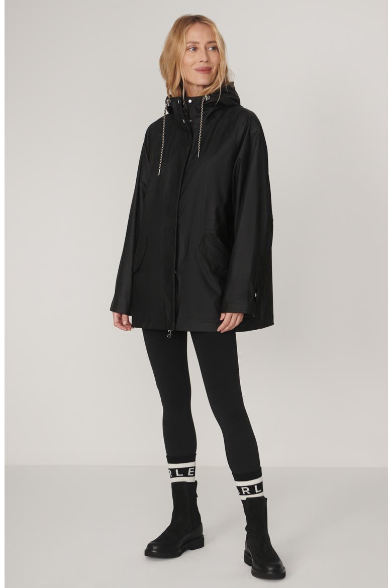 Orlen Short Rain Jacket, Alternate, color, BLACK