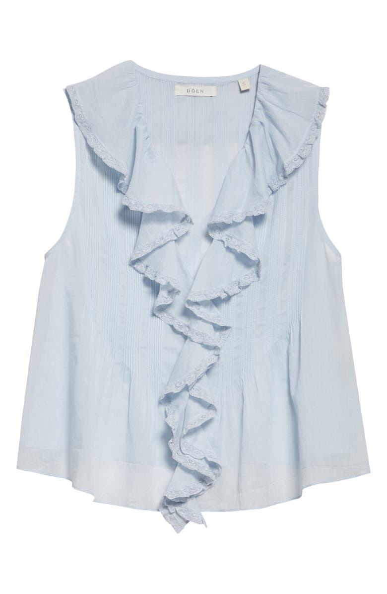 DÔEN Hilda Pintucked Sleeveless Organic Cotton Top, Alternate, color, Misty Morning