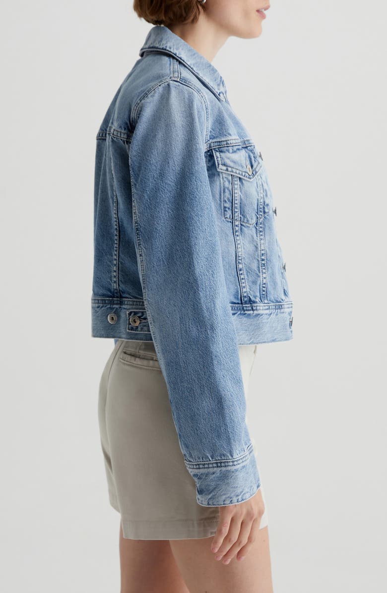 AG Isa Shrunken Denim Trucker Jacket, Alternate, color, 