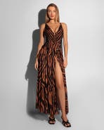 TA3 Sheer Slit Mini Cover-Up Skirt