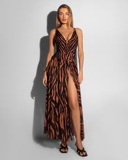 TA3 Sheer Slit Mini Cover-Up Skirt