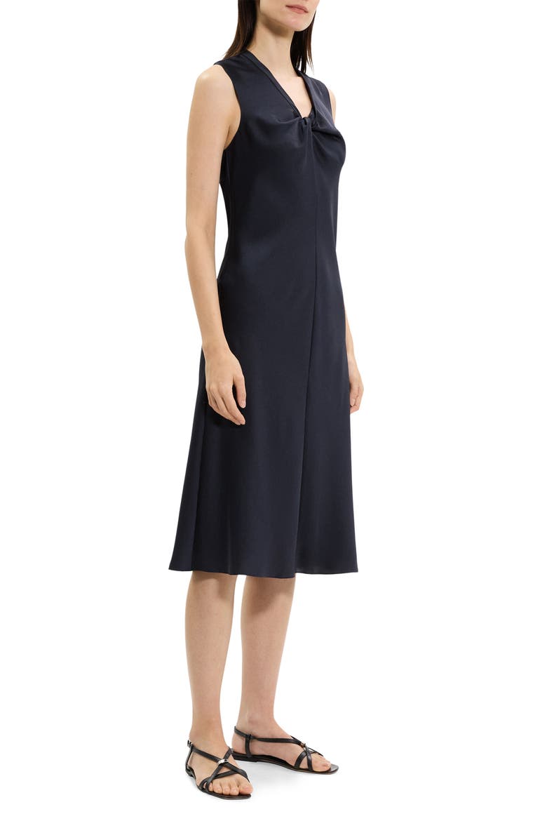 Twist Scoop Satin Dress, Alternate, color, NOCTURNE NAVY