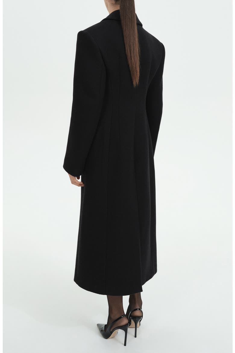 Structured Wool Blend Coat, Alternate, color, BLACK