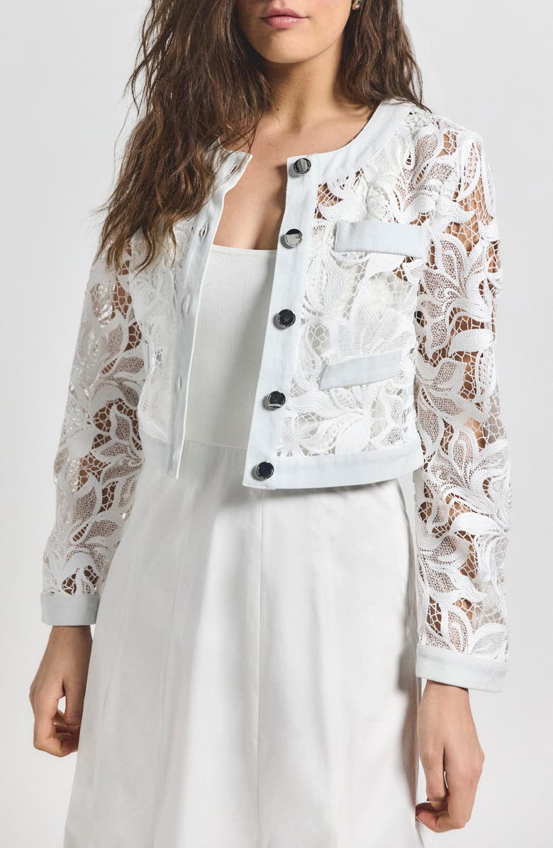 Derek Lam 10 Crosby Ashley Rigid Lace Jacket, Main, color, 