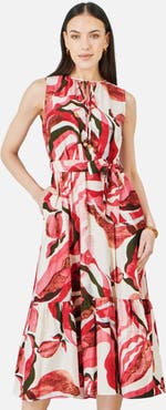 Yumi Swirl Print Midi Dress