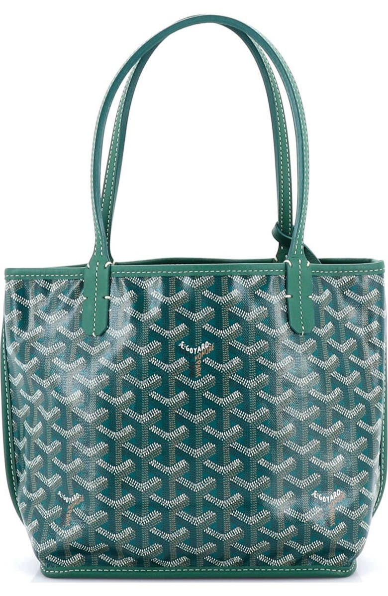 Pre-Owned Goyard Anjou Reversible Tote Coated Canvas Mini, Alternate, color, Green