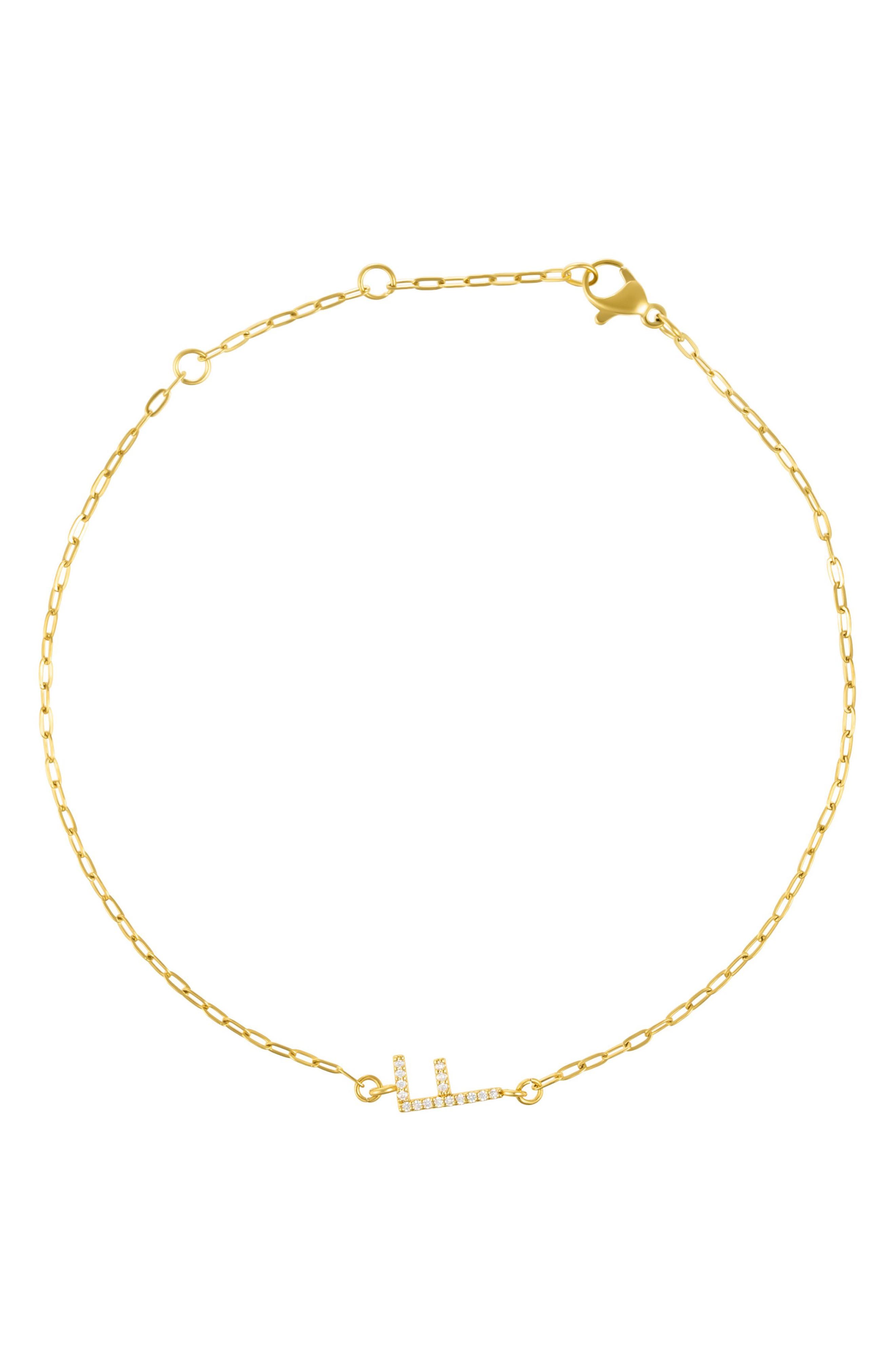 Adornia Pavé Cubic Zirconia Initial Anklet