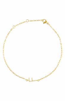 Adornia Pavé Cubic Zirconia Initial Anklet