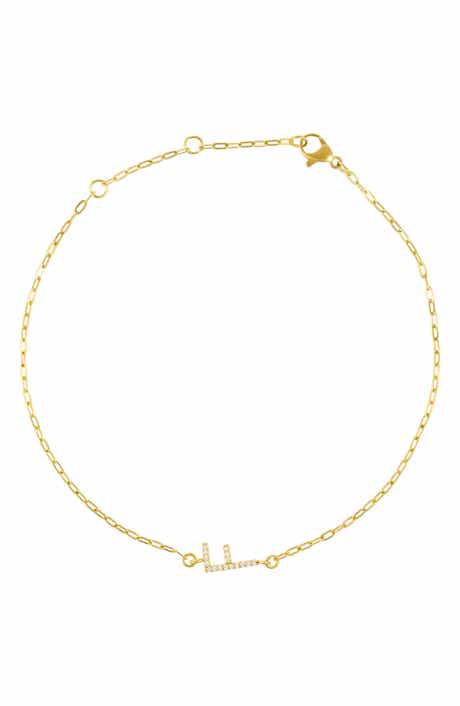 Adornia Pavé Cubic Zirconia Initial Anklet