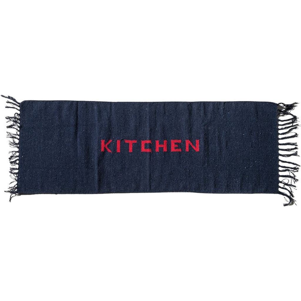 Puebco Handloomed Recycle Yarn Kitchen Mat In Blue