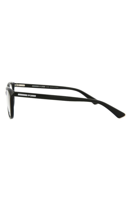 Alexander Mcqueen Mcqueen 51mm Core Square Optical Glasses In Black Black Transparent