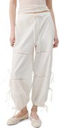 MANGO Lace & Bow Detail Cotton Pants