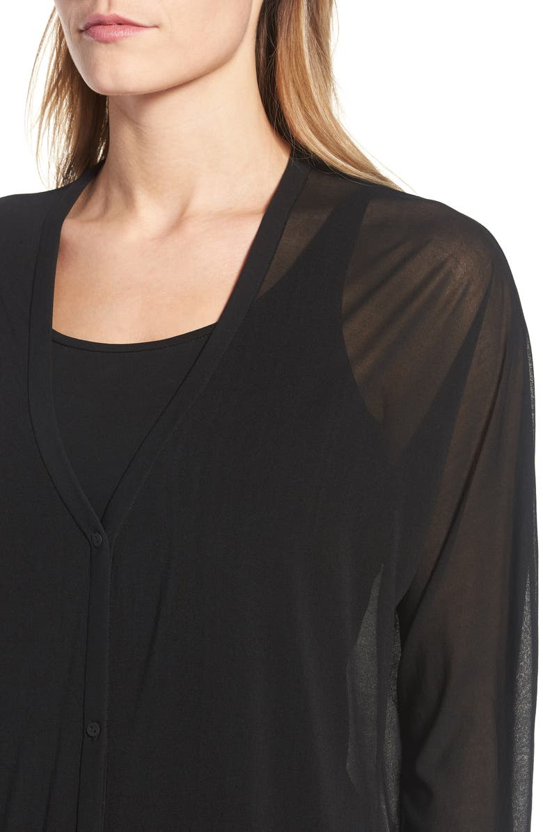 Eileen Fisher Sheer Silk Cardigan, Alternate, color,