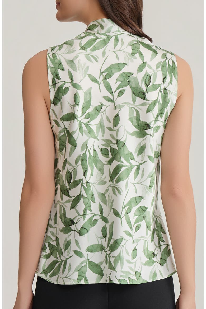 Tie Neck Sleeveless Bias Cut Satin Top, Alternate, color, LODEN DUSK MULTI