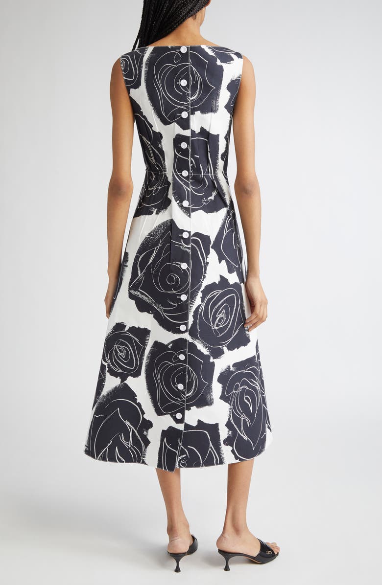 Marni Cybele Print Cotton Poplin A-Line Dress, Alternate, color, Cyw01 Lily White