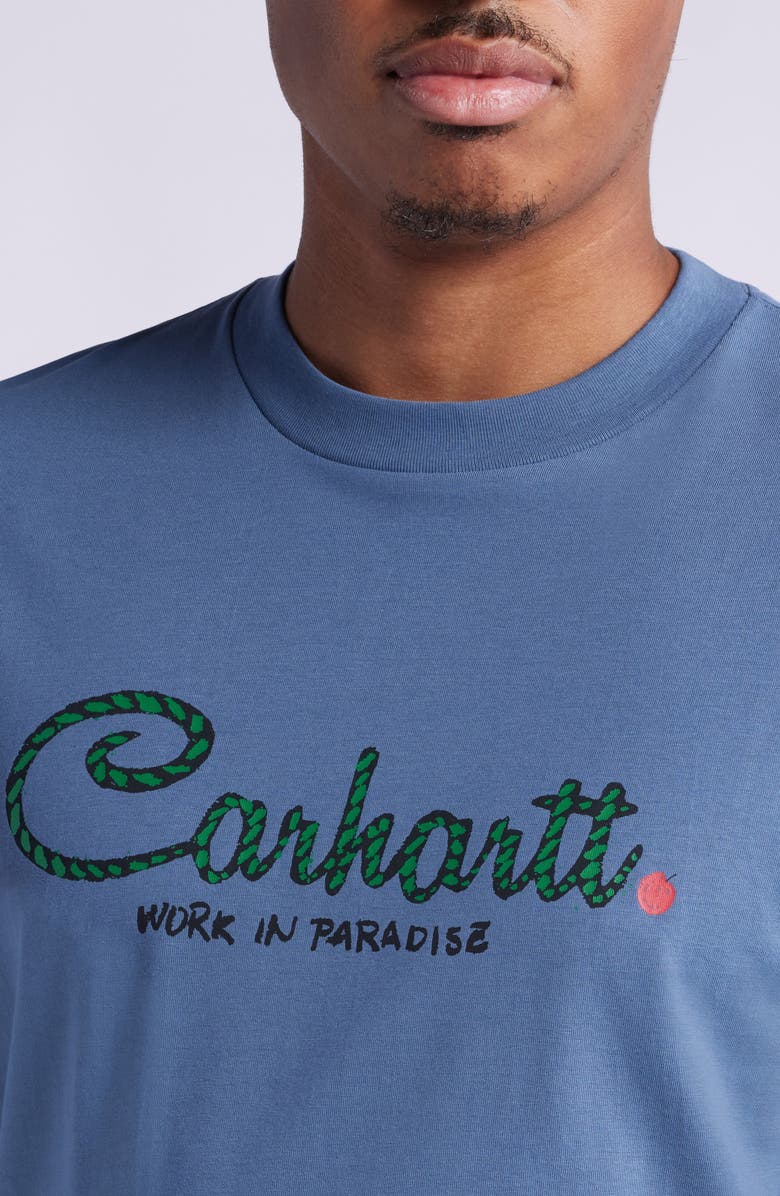 Carhartt Work In Progress Paradise Script Organic Cotton Graphic T-Shirt, Alternate, color, Positano