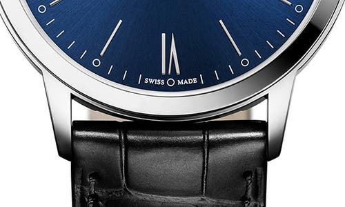 Baume & Mercier Classima Leather Strap Watch, 40mm In Blue/black