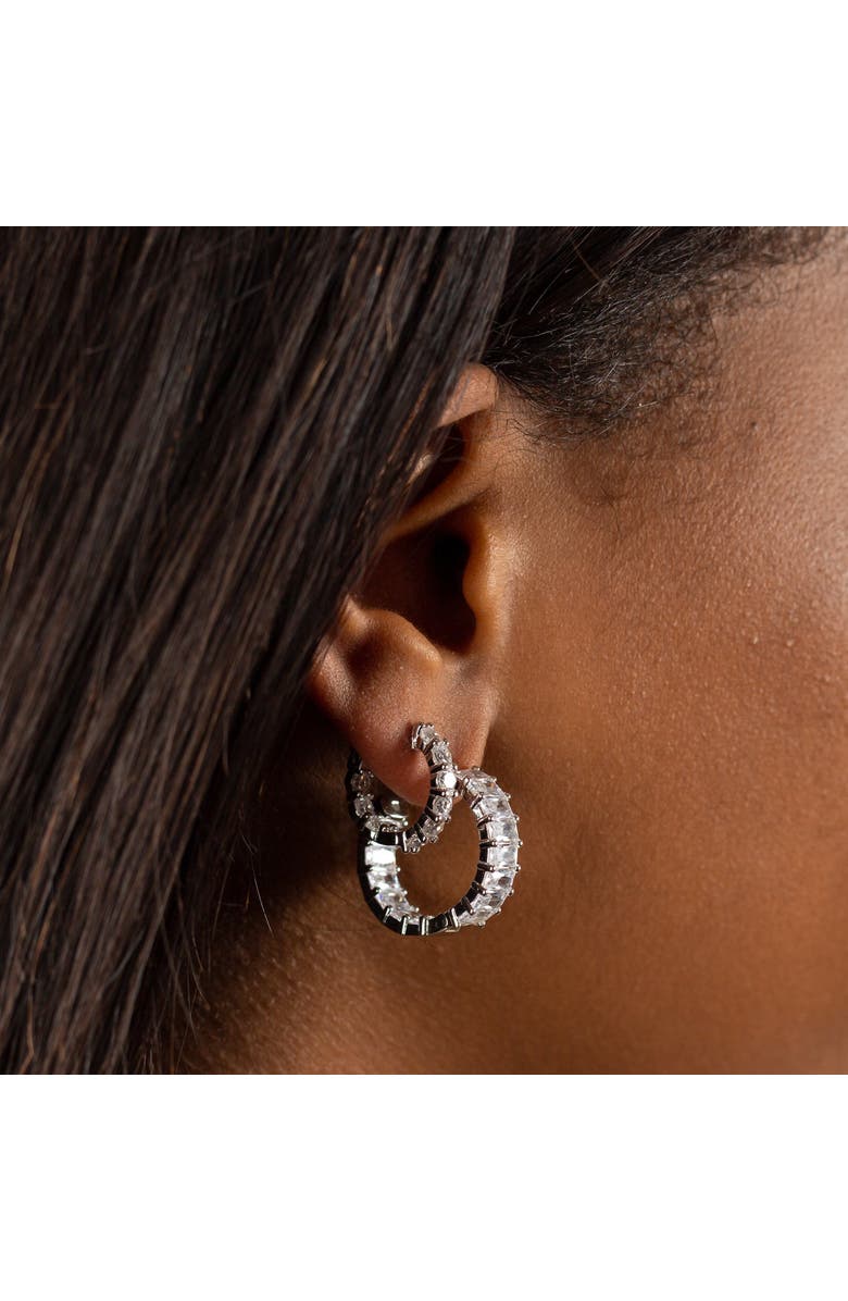 BY ADINA EDEN Baguette X Round Hoop Earring Combo Set, Alternate, color,