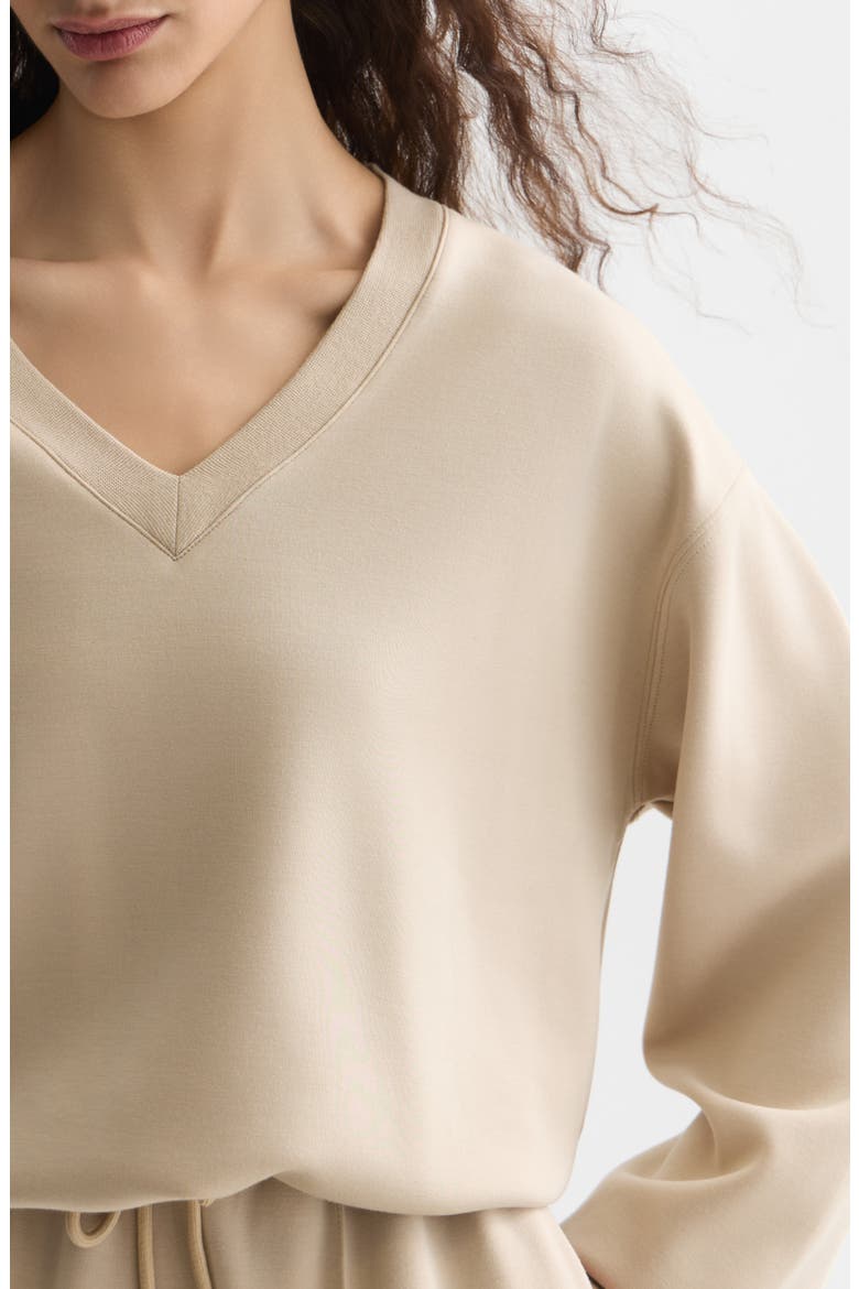 V-Neck Sweatshirt, Alternate, color, DOESKIN