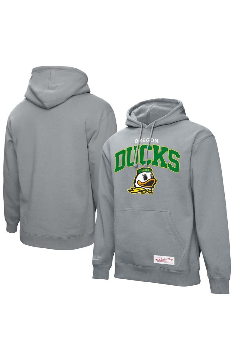Mitchell & Ness Men's Mitchell & Ness  Heather Gray Oregon Ducks Classic Arch Pullover Hoodie, Main, color, Heather Gray