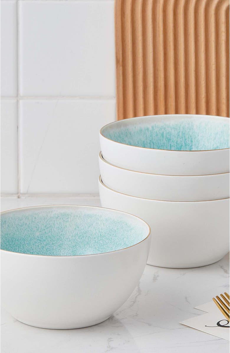 Stone Lain Josephine Porcelain 4-Piece Bowl Set, Alternate, color, Mint