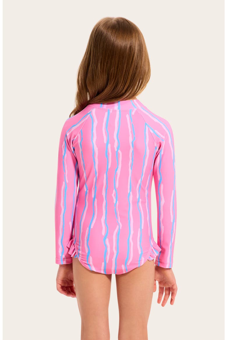 Kids' Aruba Long Sleeve One-Piece Swimsuit, Alternate, color, ARUBA PINK