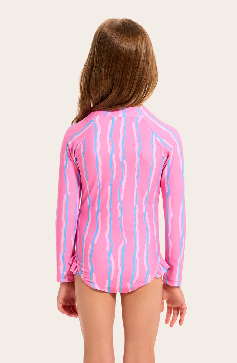 Seafolly Kids' Aruba Long Sleeve One-Piece Swimsuit, Alternate, color, Aruba Pink
