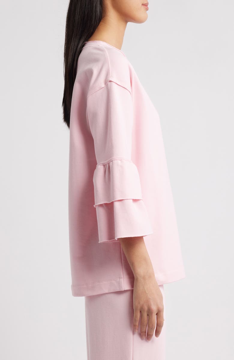 Anne Klein French Terry Tiered Sleeve Top, Alternate, color,