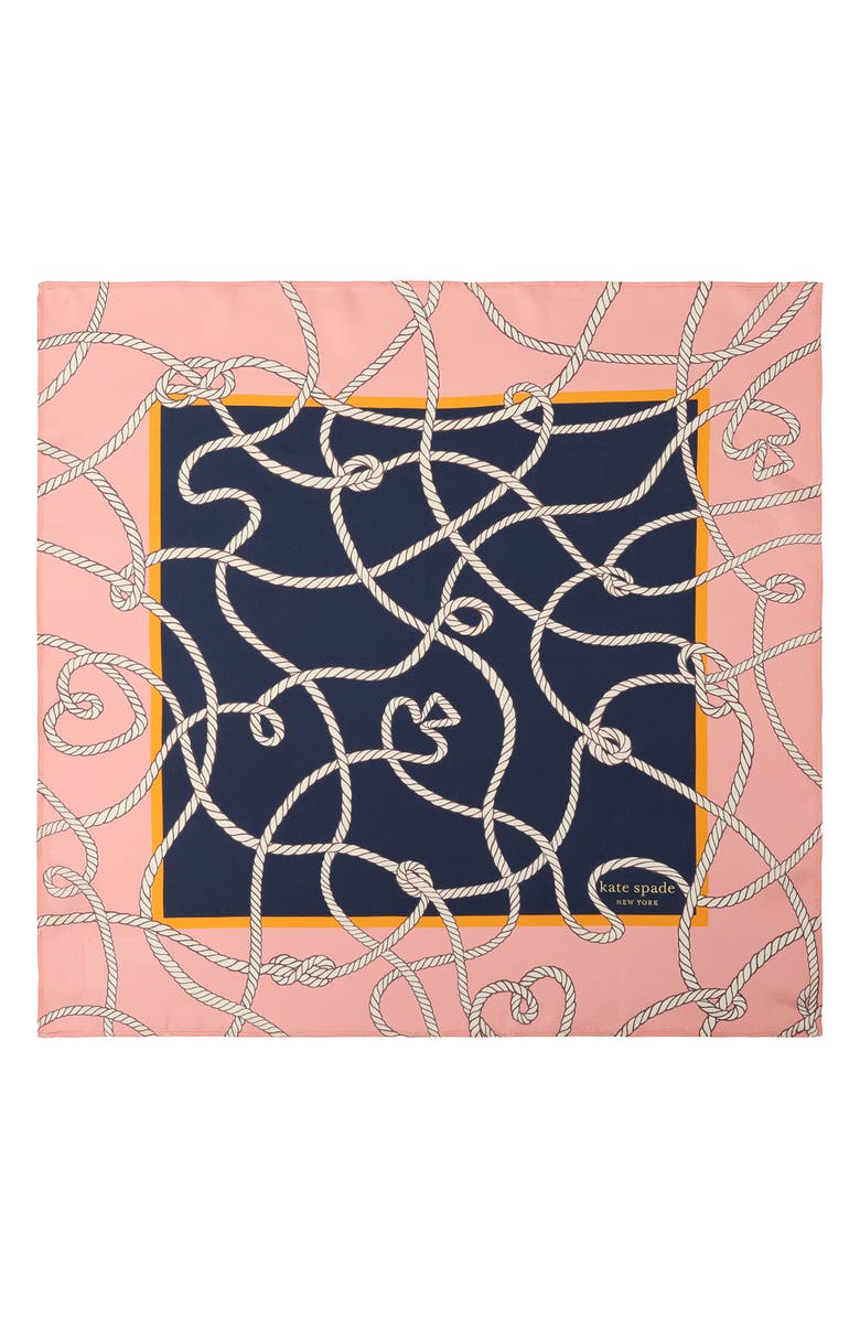 Kate Spade New York tangled up silk scarf, Alternate, color, Navy Pink