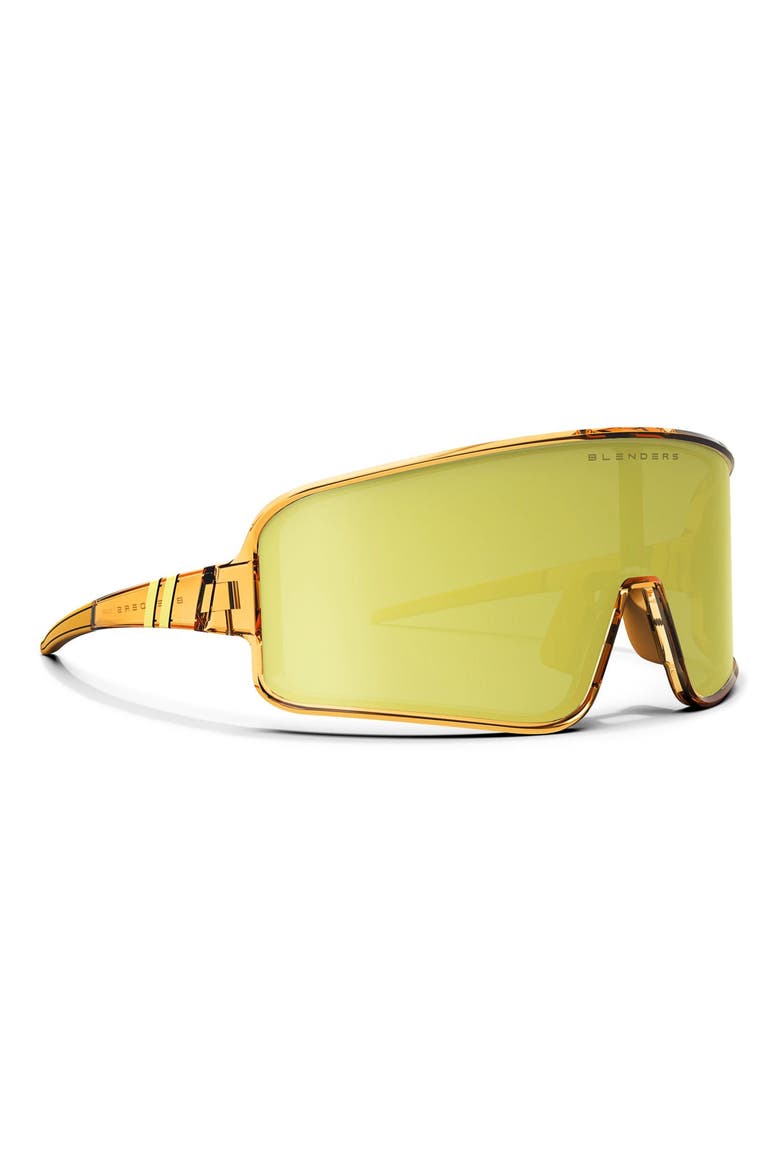 Eclipse 99mm Polarized Shield Sunglasses, Alternate, color, GOLDEN