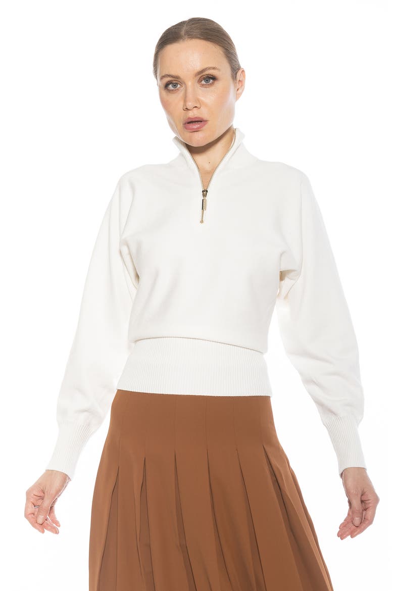 Niko Quarter Zip Sweater, Alternate, color, IVORY