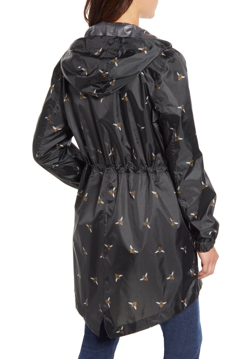 Right As Rain Golightly Packable Waterproof Hooded Jacket, Alternate, color, BLACK BEE