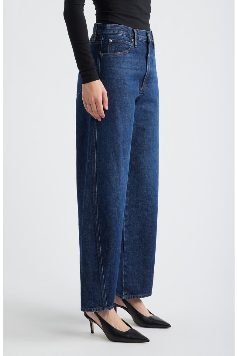 The Twisted Seam Bow High Waist Barrel Leg Jeans, Alternate, color, FORTIS