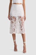 Alice + Olivia Medine Lace Embroidery Slip Skirt