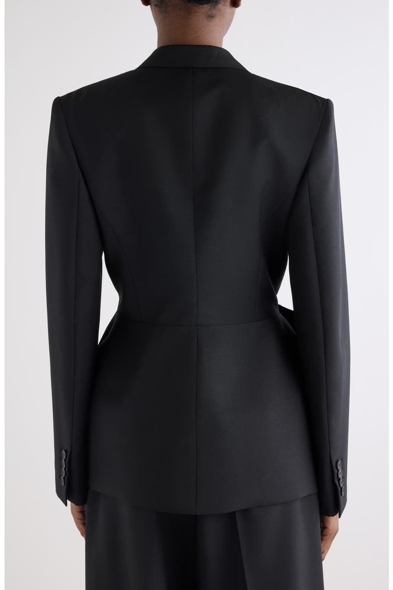Bow Front Wool & Mohair Blazer, Alternate, color, BLACK
