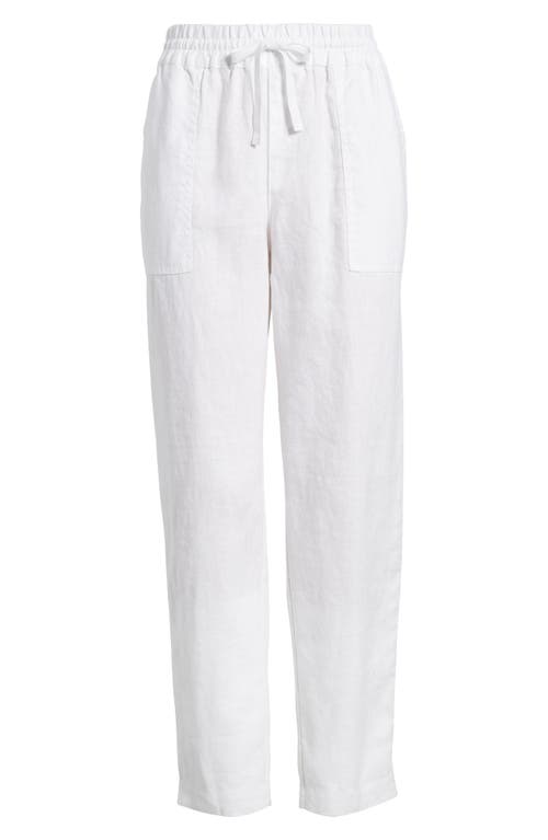 Tommy Bahama Two Palms Tapered Linen Drawstring Pants In White