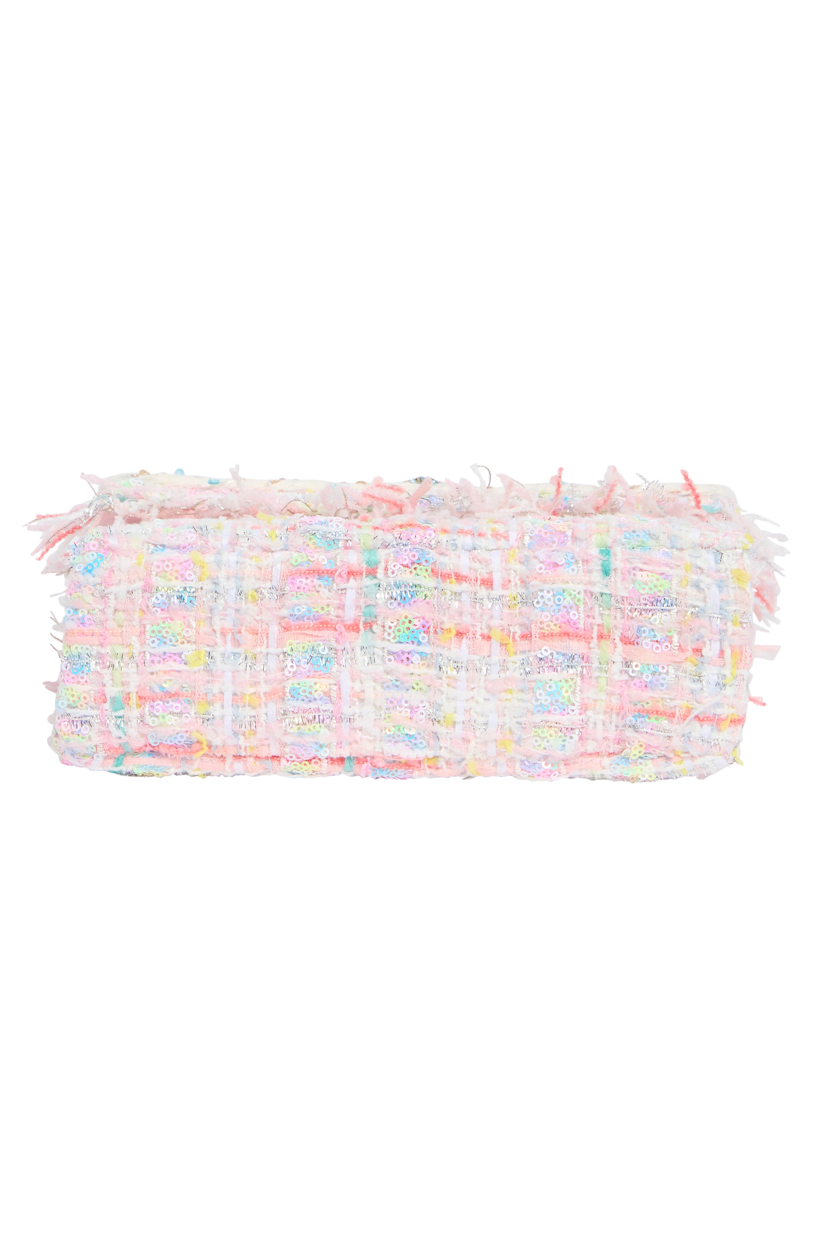 KG Kurt Geiger Medium Kensington Sequin Tweed Convertible Shoulder Bag, Alternate, color, Pink Multi