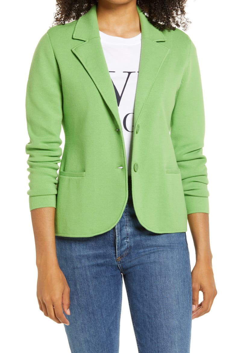 Sweater Blazer, Main, color, GREEN MAZE