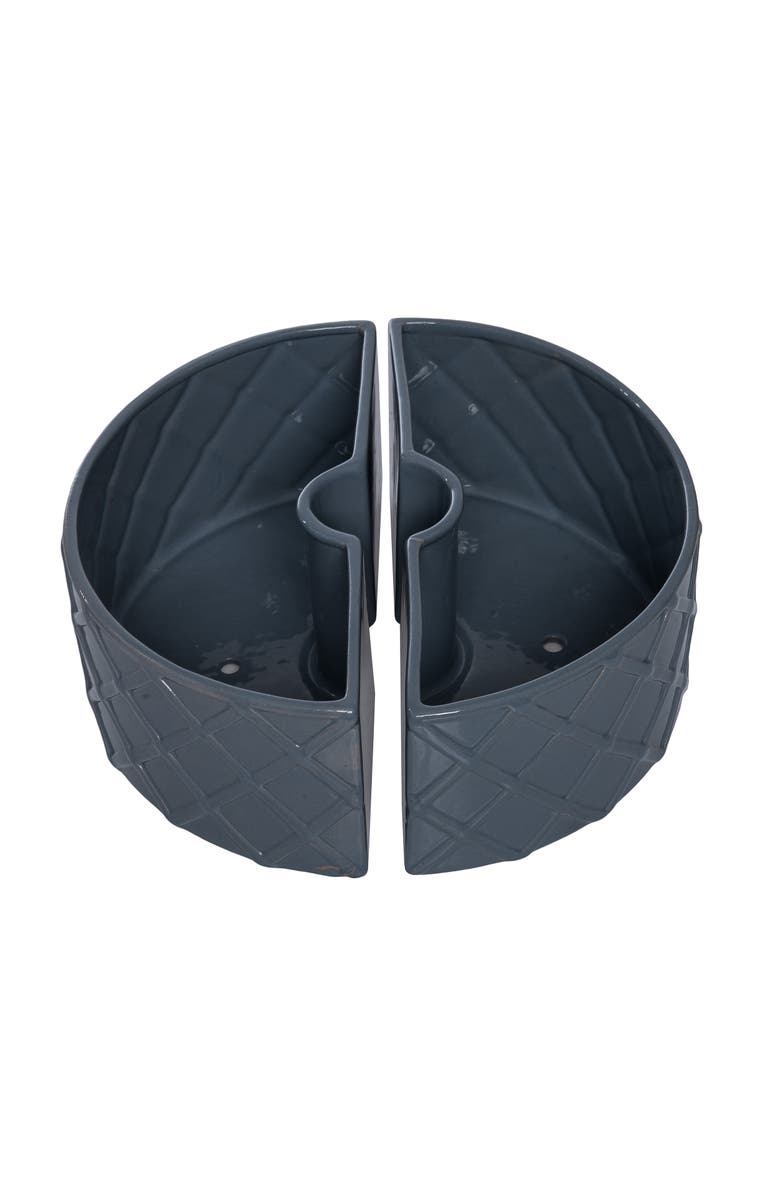 Transpac Dolomite Blue Two Piece Table Planter with Drainage Hole for Spring Garden Decor, Alternate, color, Blue