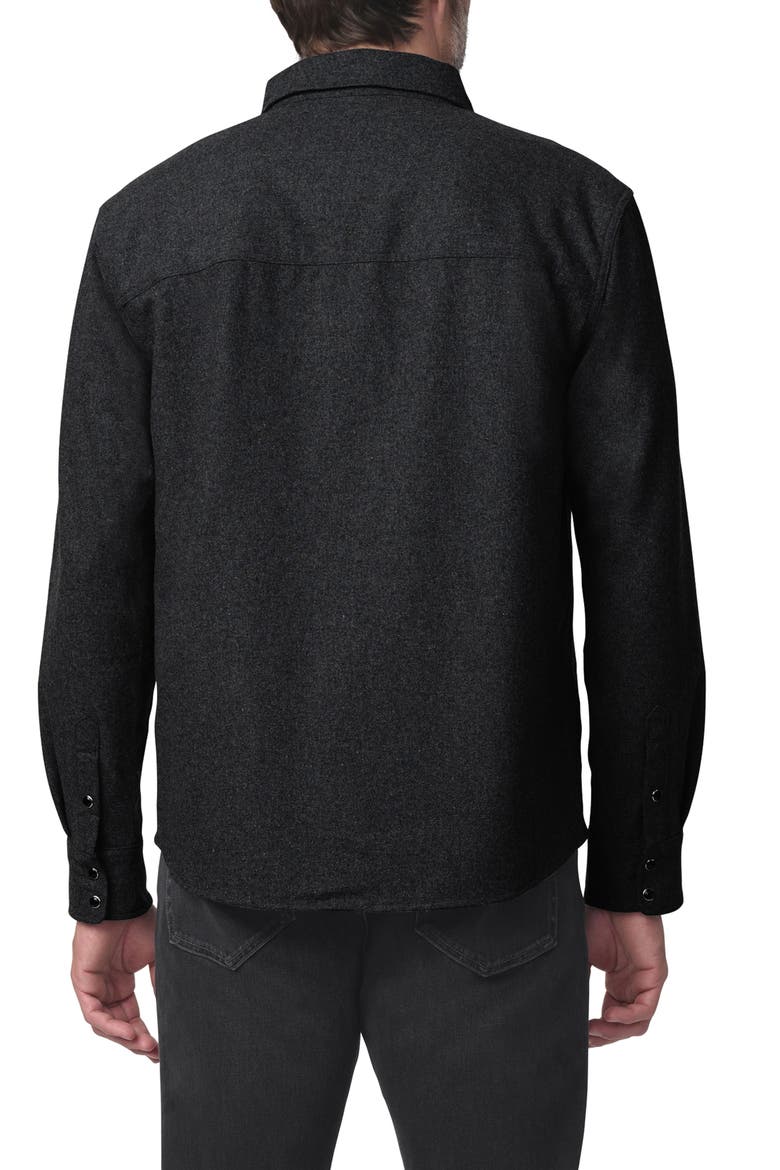 Double Pocket Western Flannel Shirt Jacket, Alternate, color, CHARCOAL GREY