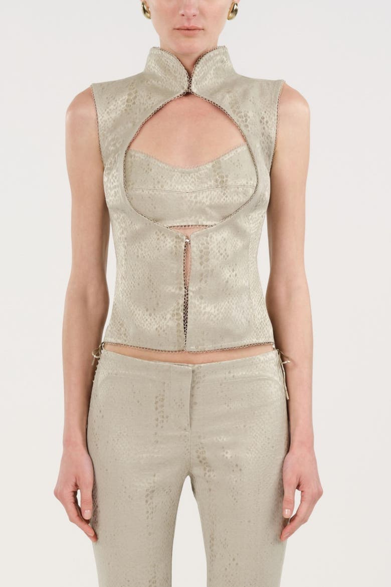 Braid-Trim Bustier Top, Main, color, Multi-Colored