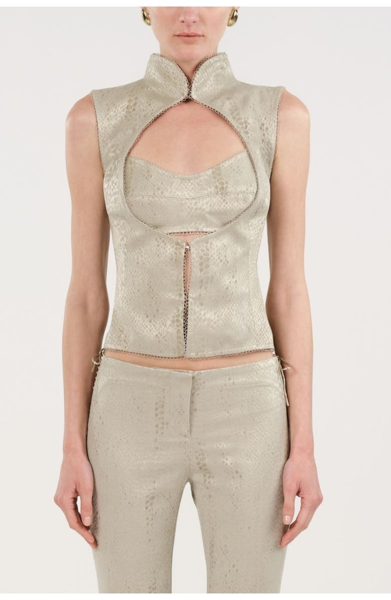 Nocturne Braid-Trim Bustier Top, Main, color, Multi-Colored