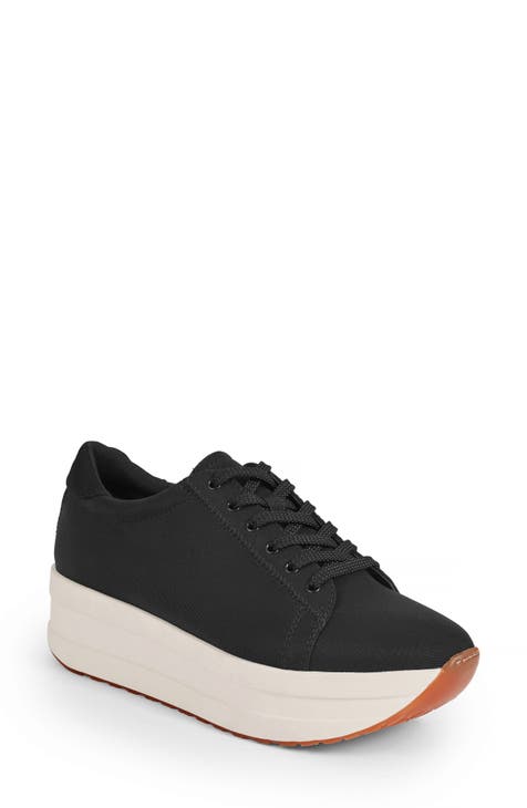 Platform black fashion tennis shoes