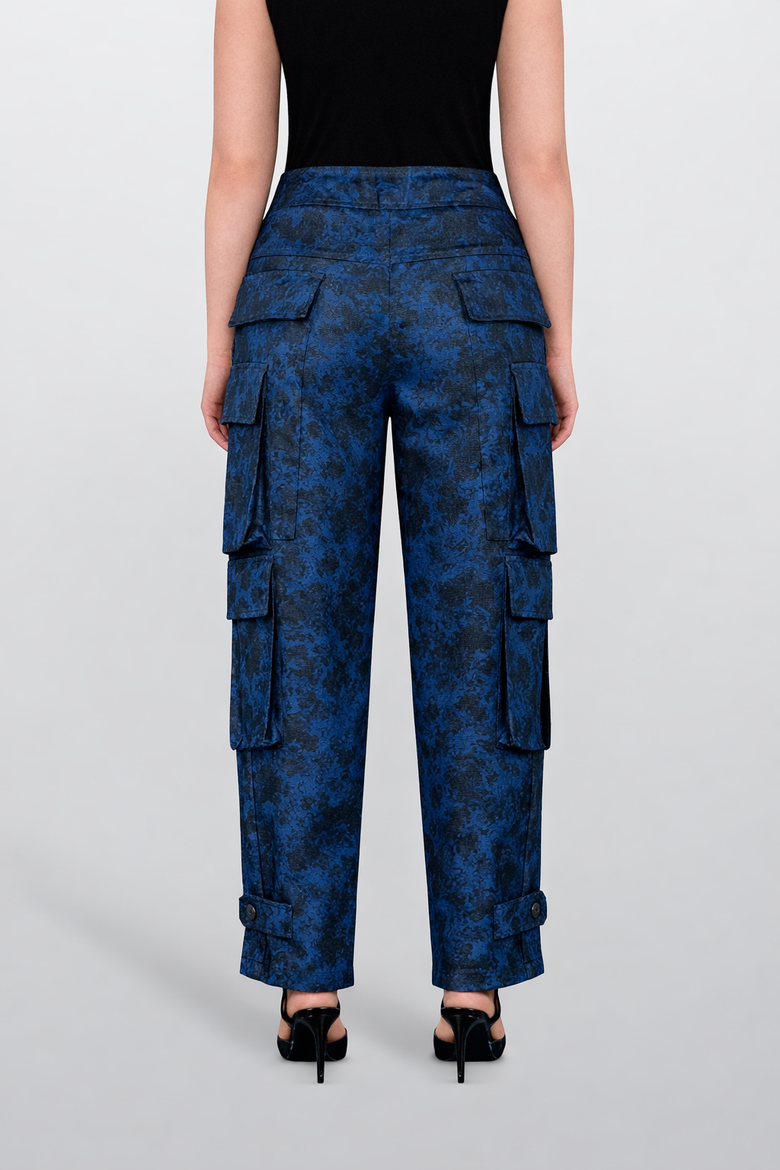 Jacquard Cargo Pants, Alternate, color, Blue