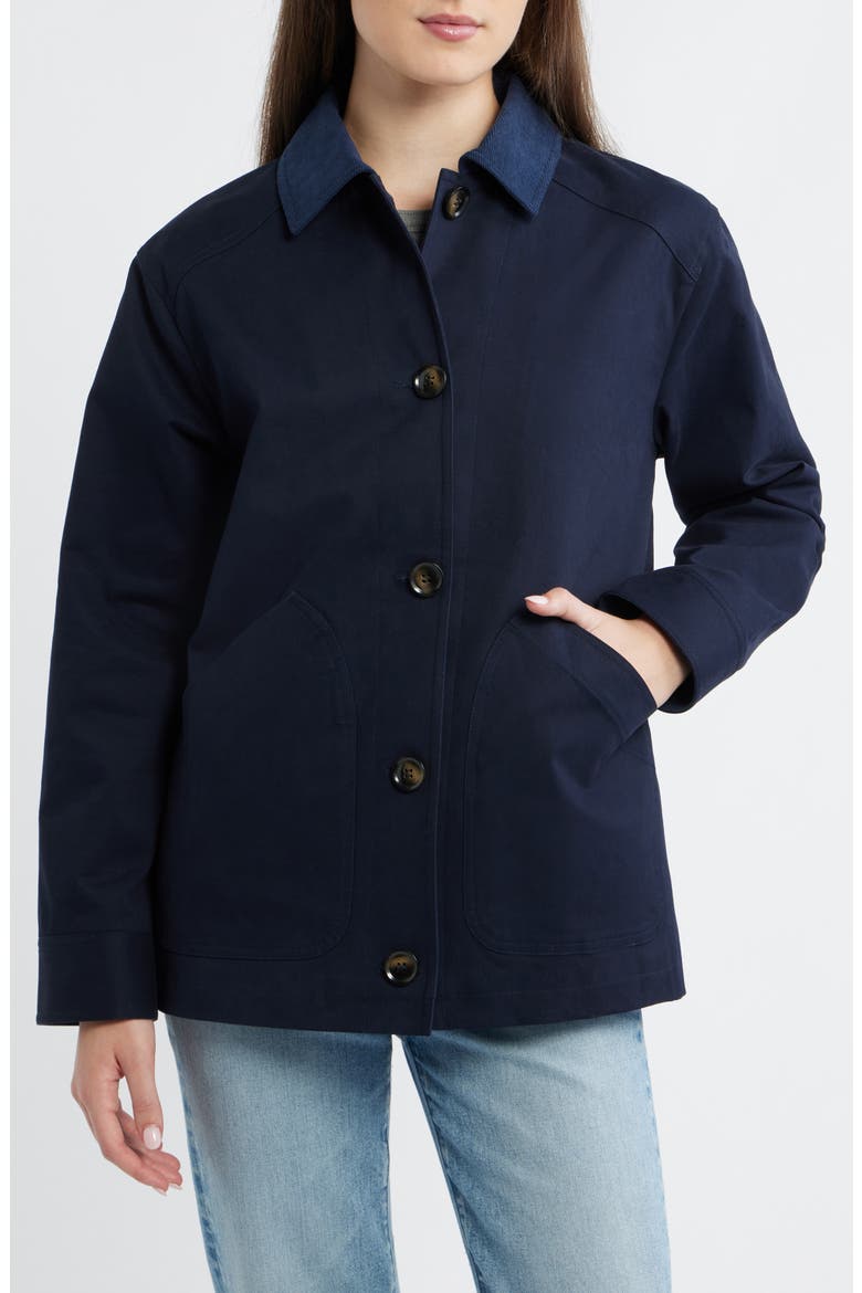 Cotton Stretch Twill Jacket, Alternate, color, NAVY