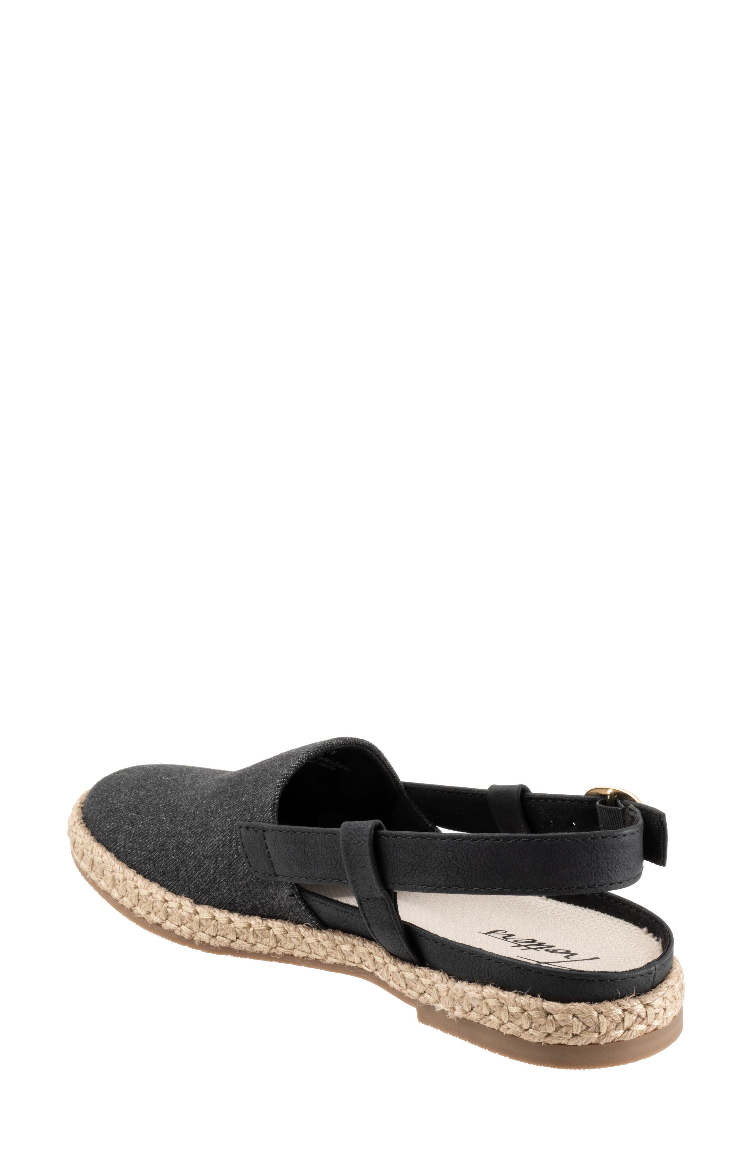 Trotters Paisley Slingback Espadrille Flat - Multiple Widths Available, Alternate, color, Black Textile